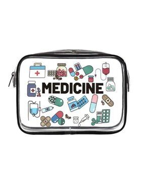 3/$25 NWT Clear Medicine Pouch Makeup Cosmetic Travel Bag Organizer Waterproof
